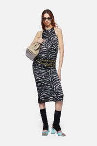 Midi dress - Black/white