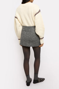 Mini jupe Night en laine - Gris