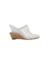 Mules compensées 110 en cuir - Off White & Beige