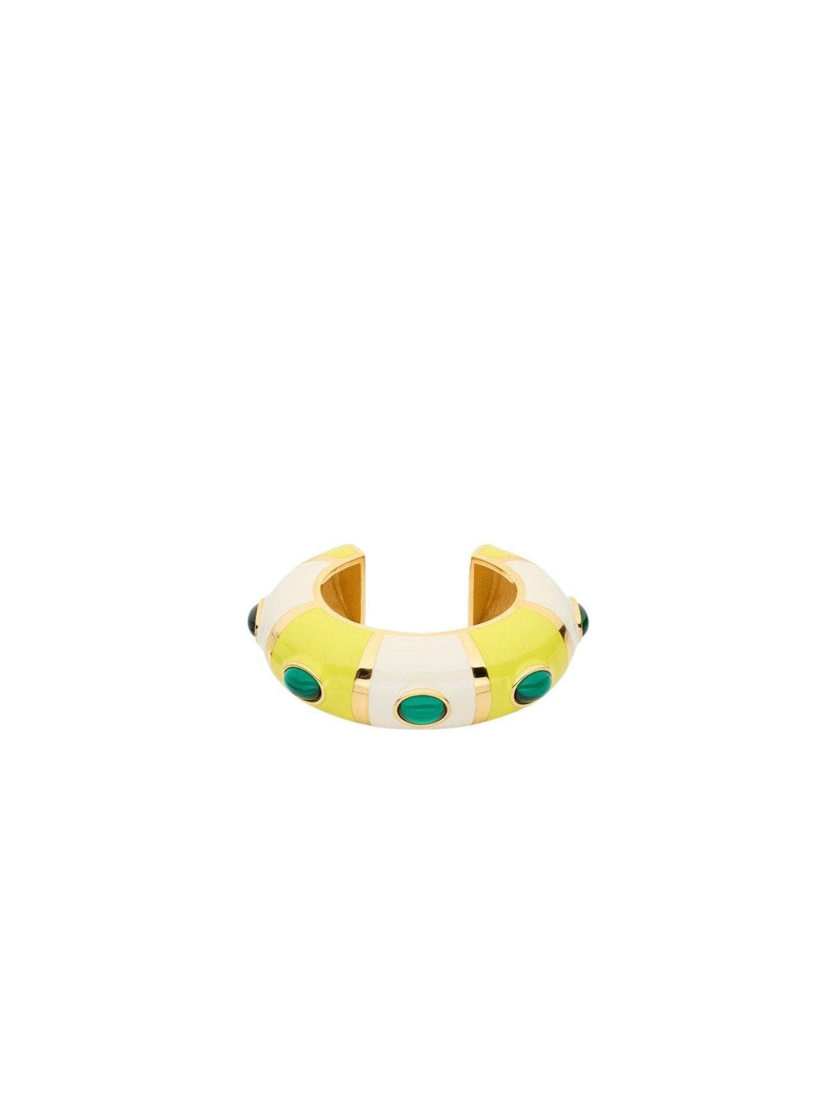 Bracelet en laiton - Off White & Yellow