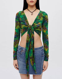 Tie-dye top - Green Butterfly