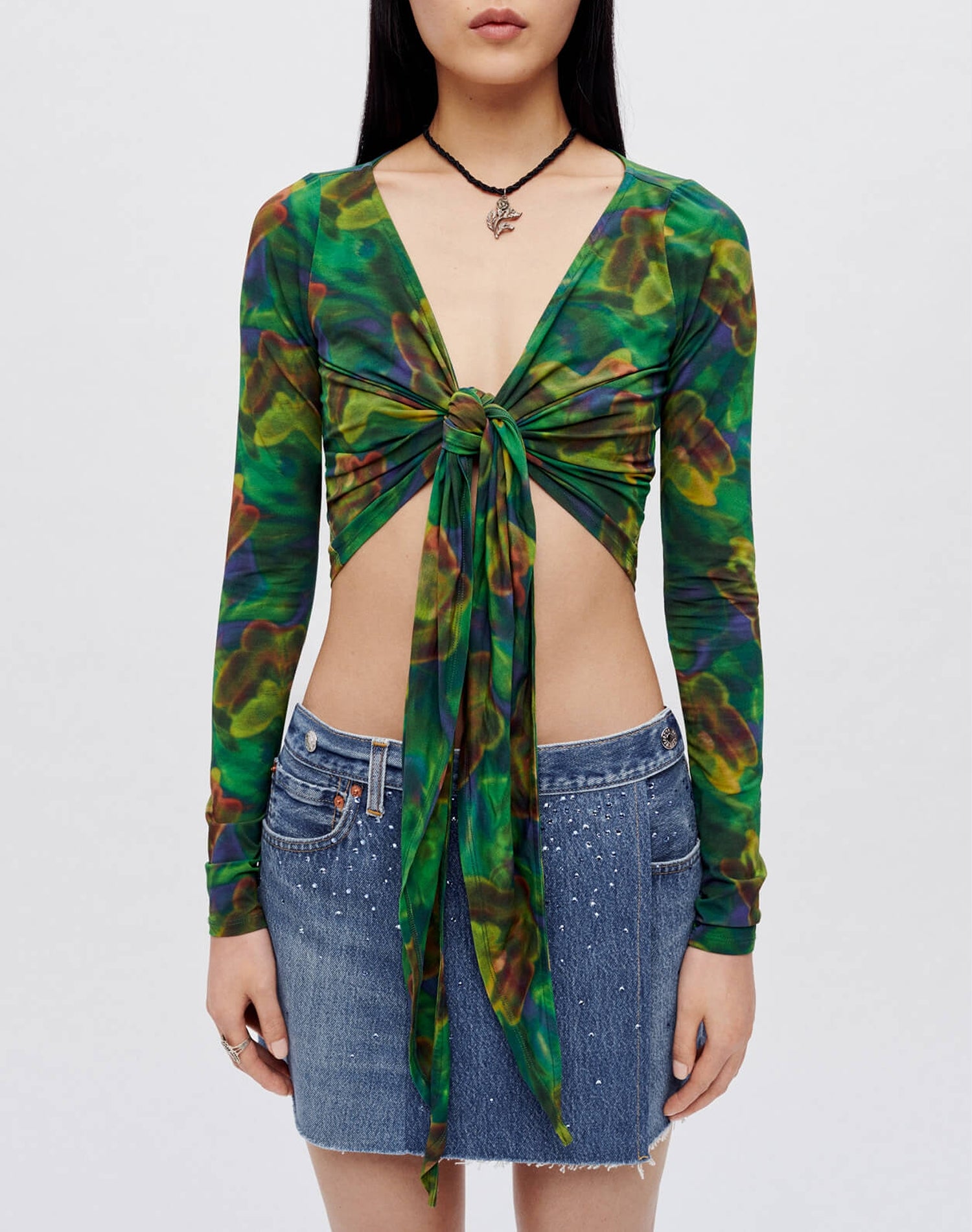 Tie-dye top - Green Butterfly