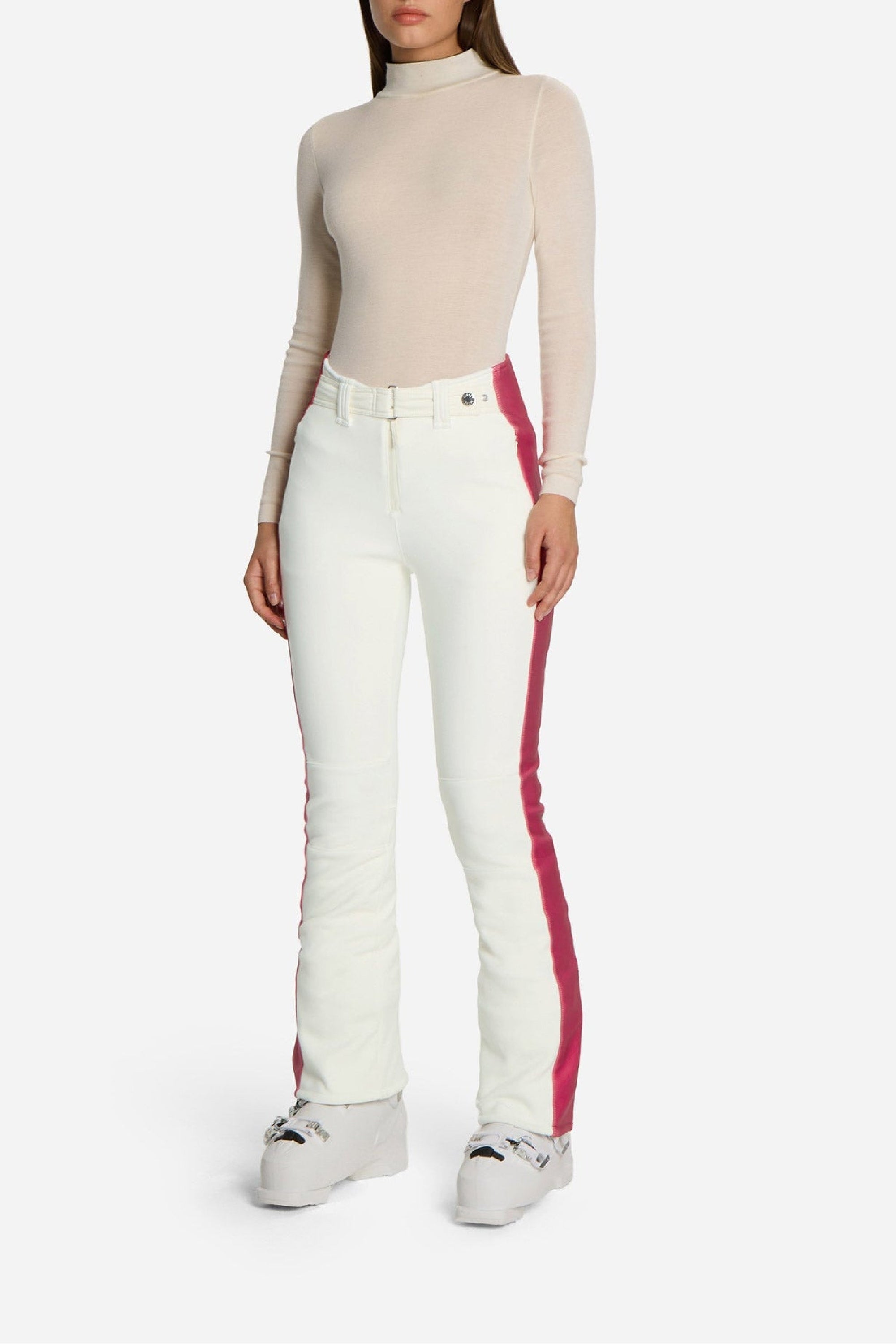 Pantalon de ski Mikaela - Blanc & Rouge