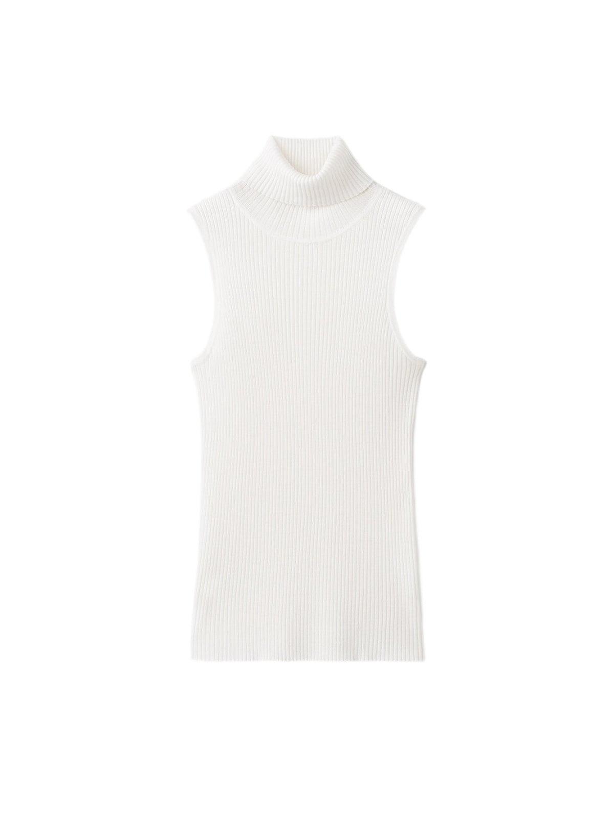 Wool roll-neck top - White
