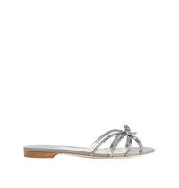 Sandales plates Caterina à strass en satin - Grigio & Light Crome