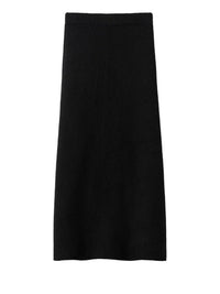 Curly cashmere skirt - Black