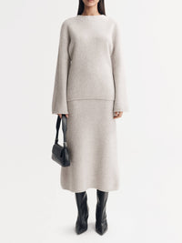 Curly cashmere skirt - Beige