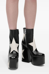 Bottines à plateforme Kiki 160 en cuir - Black & White