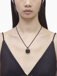 Collier The Tote Bag avec strass en laiton - Black & Black Crystal