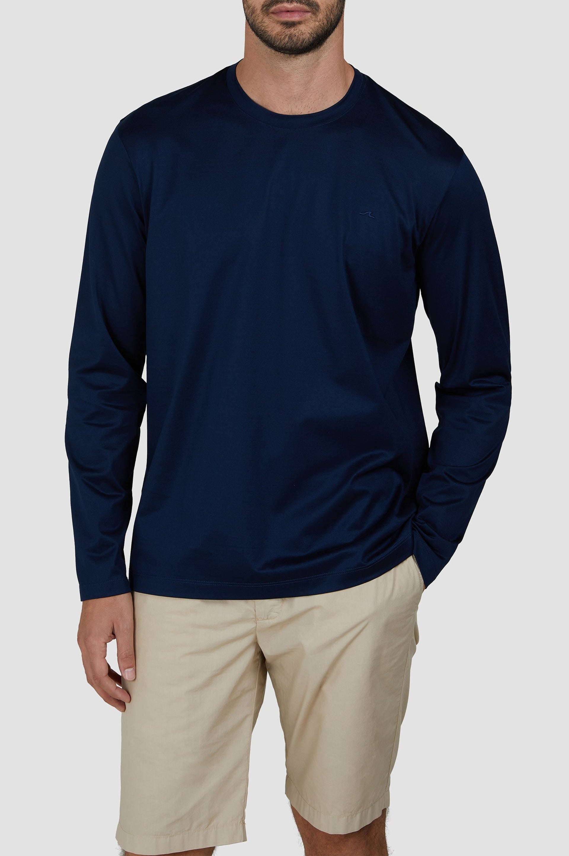 Long-sleeved T-shirt - Blue chequered