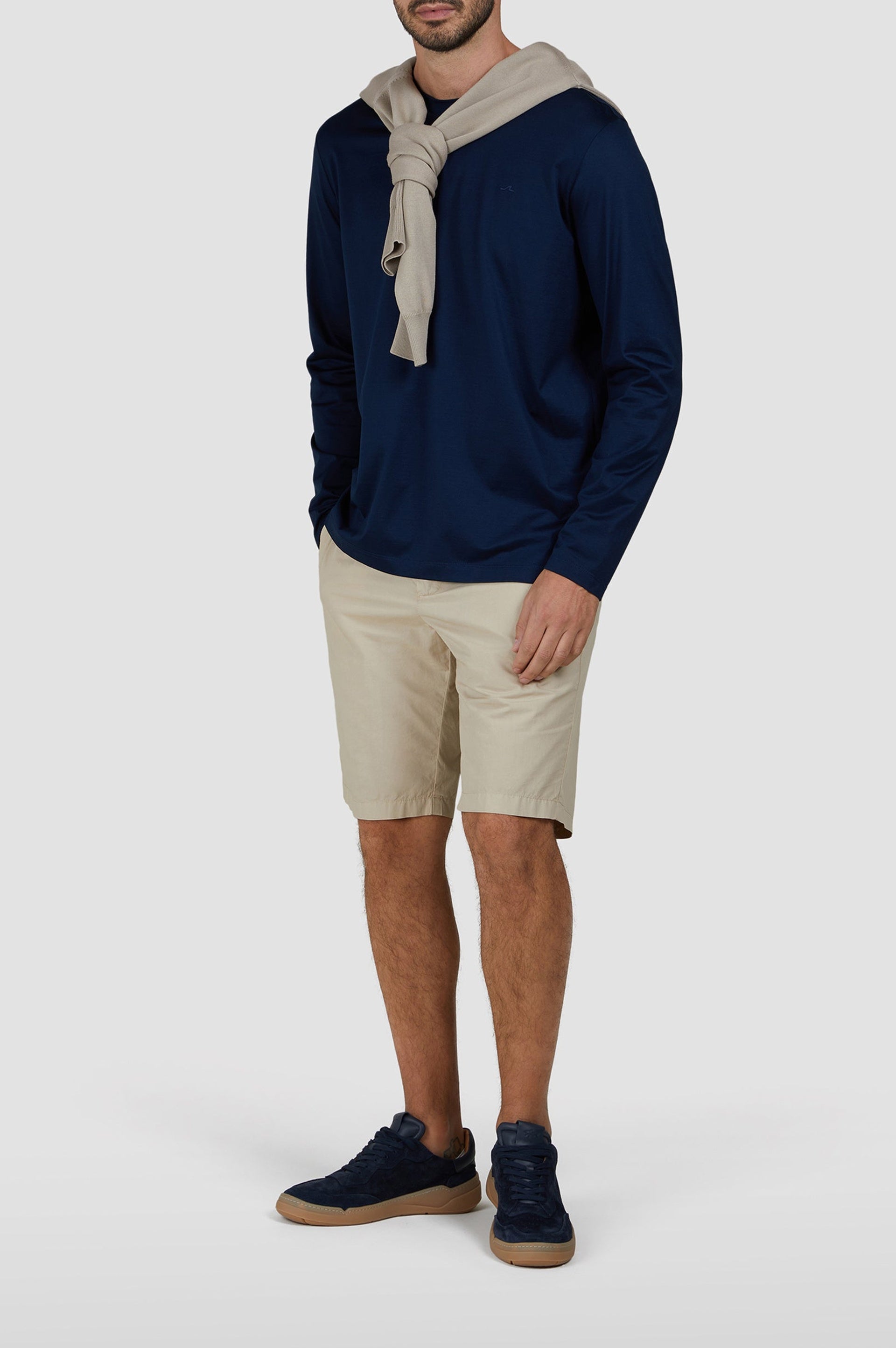 Long-sleeved T-shirt - Blue chequered