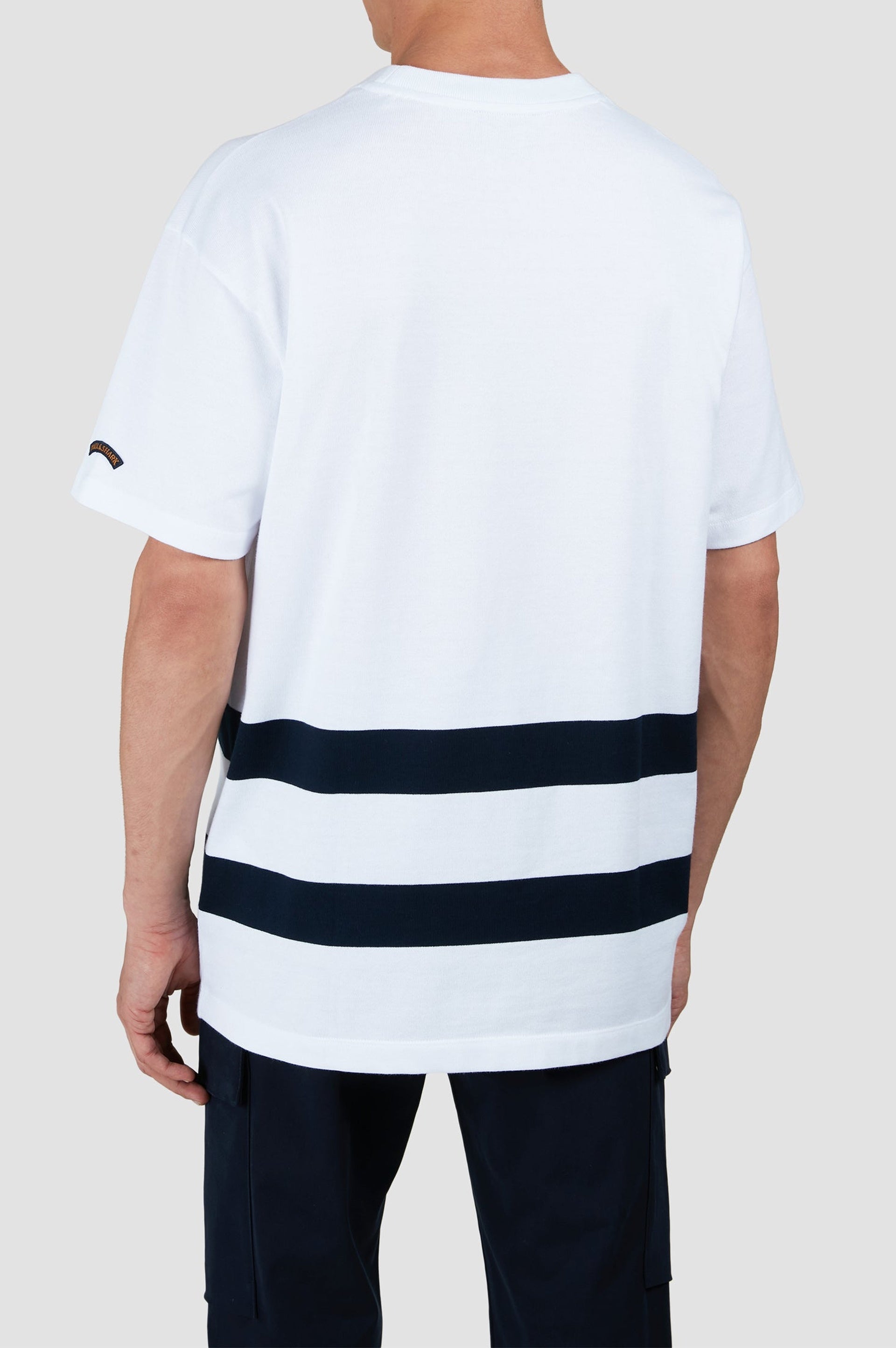 Double-striped T-shirt - White & blue