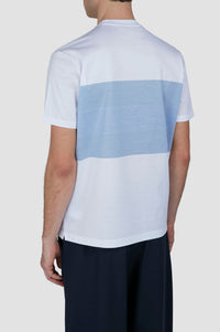 Riviera two-tone T-shirt - White & Sky Blue