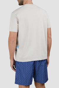 T-shirt imprimé à manches courtes - Beige