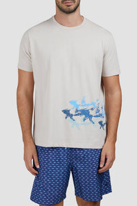 T-shirt imprimé à manches courtes - Beige