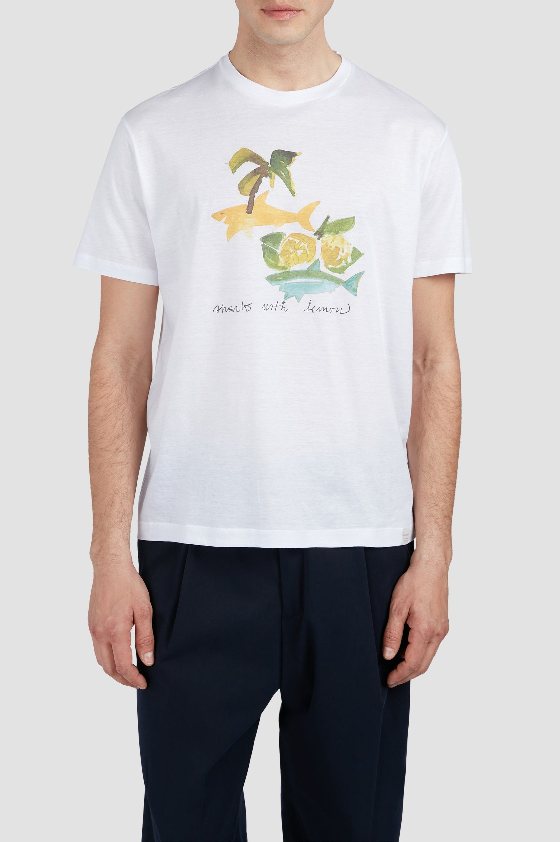 Riviera printed short-sleeved T-shirt - White