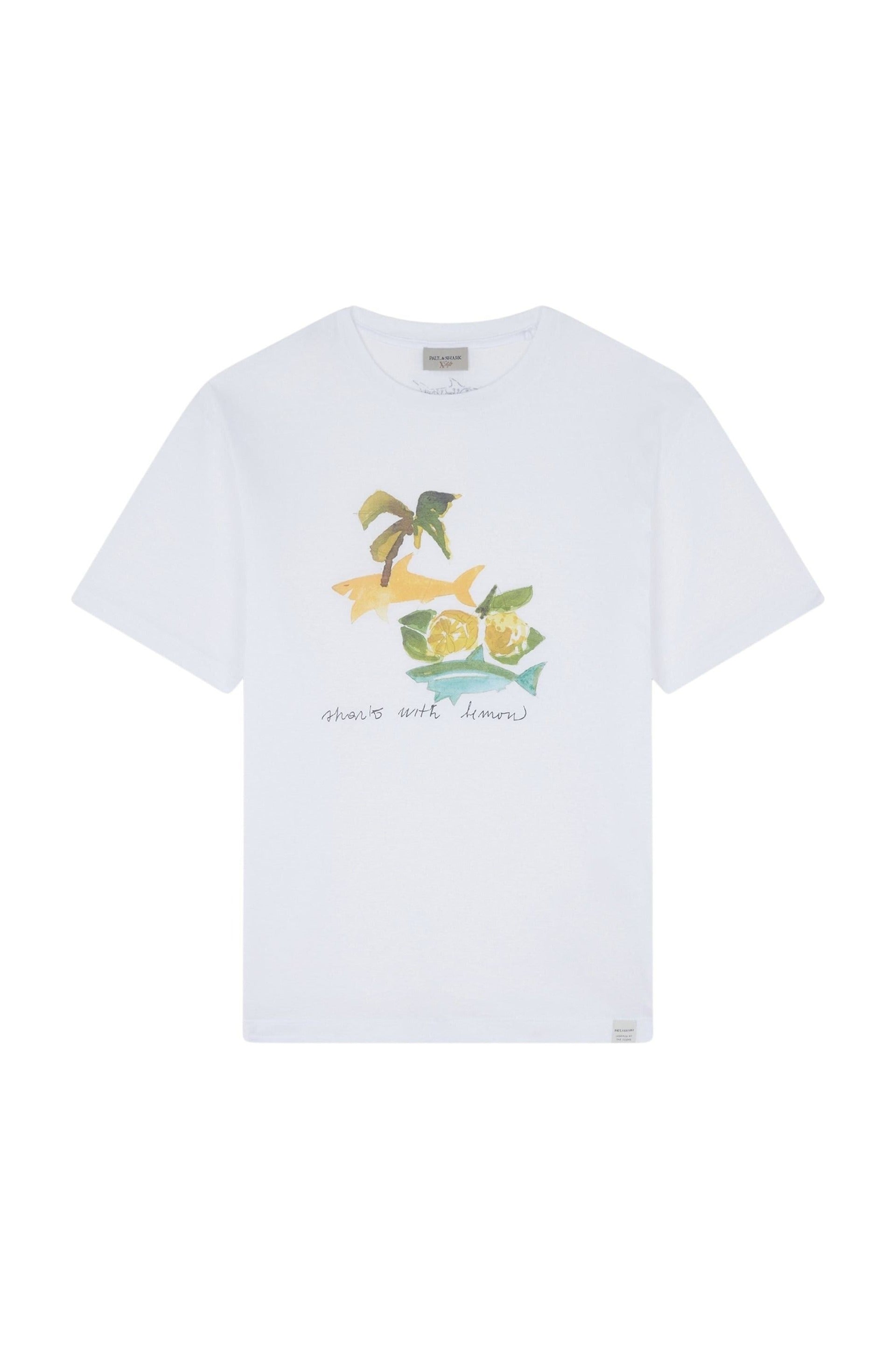 T-shirt imprimé à manches courtes - Bianco