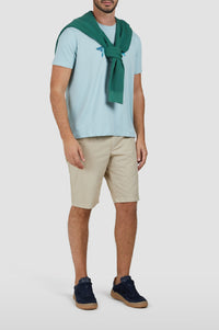 T-shirt imprimé à manches courtes - Bleu aquatique