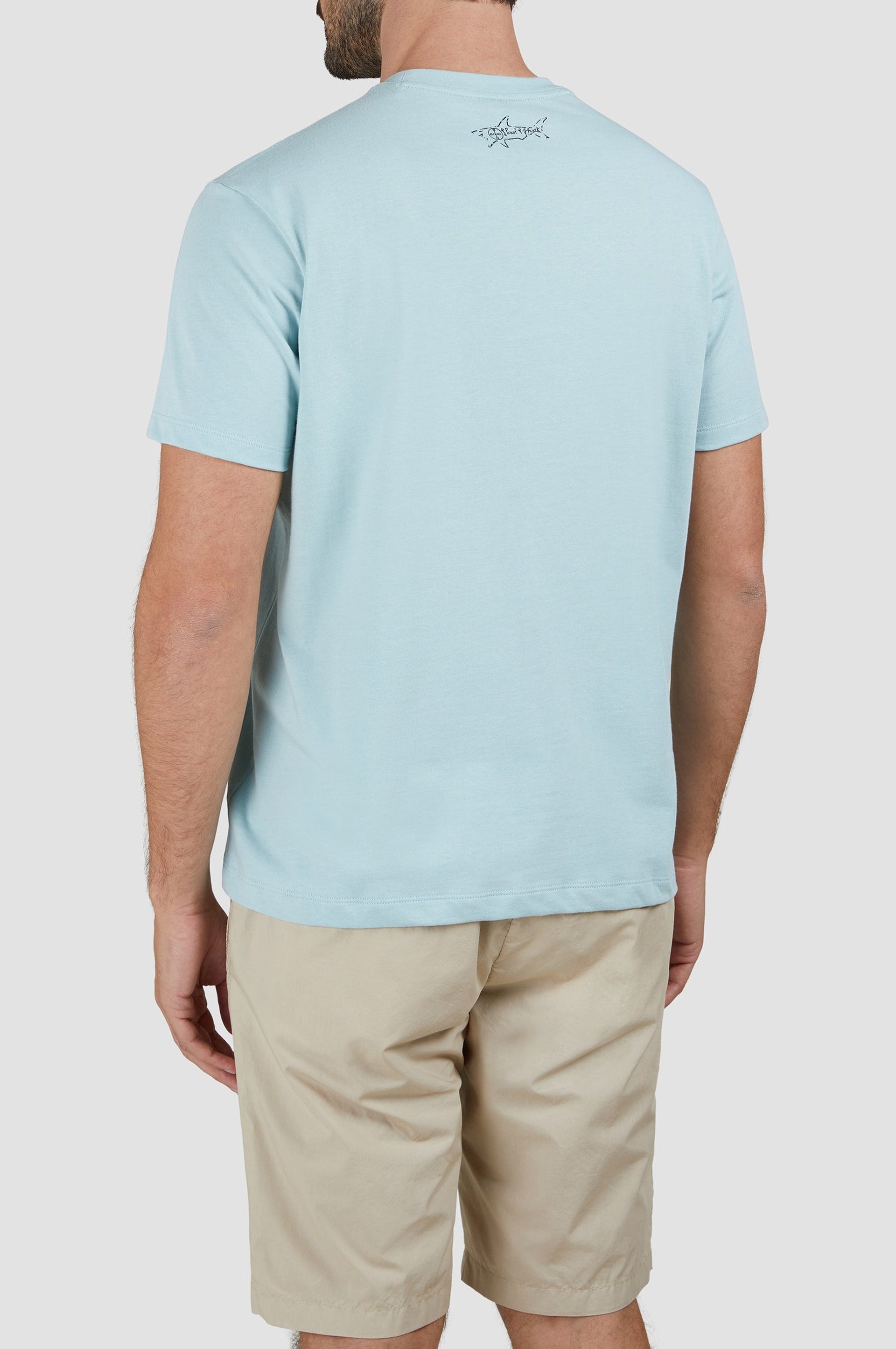 T-shirt imprimé à manches courtes - Bleu aquatique