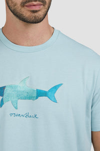 T-shirt imprimé à manches courtes - Bleu aquatique