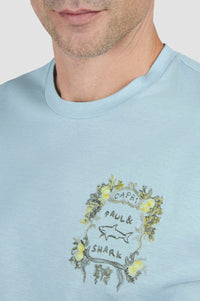 T-shirt à manches courtes imprimé - Bleu aquatique