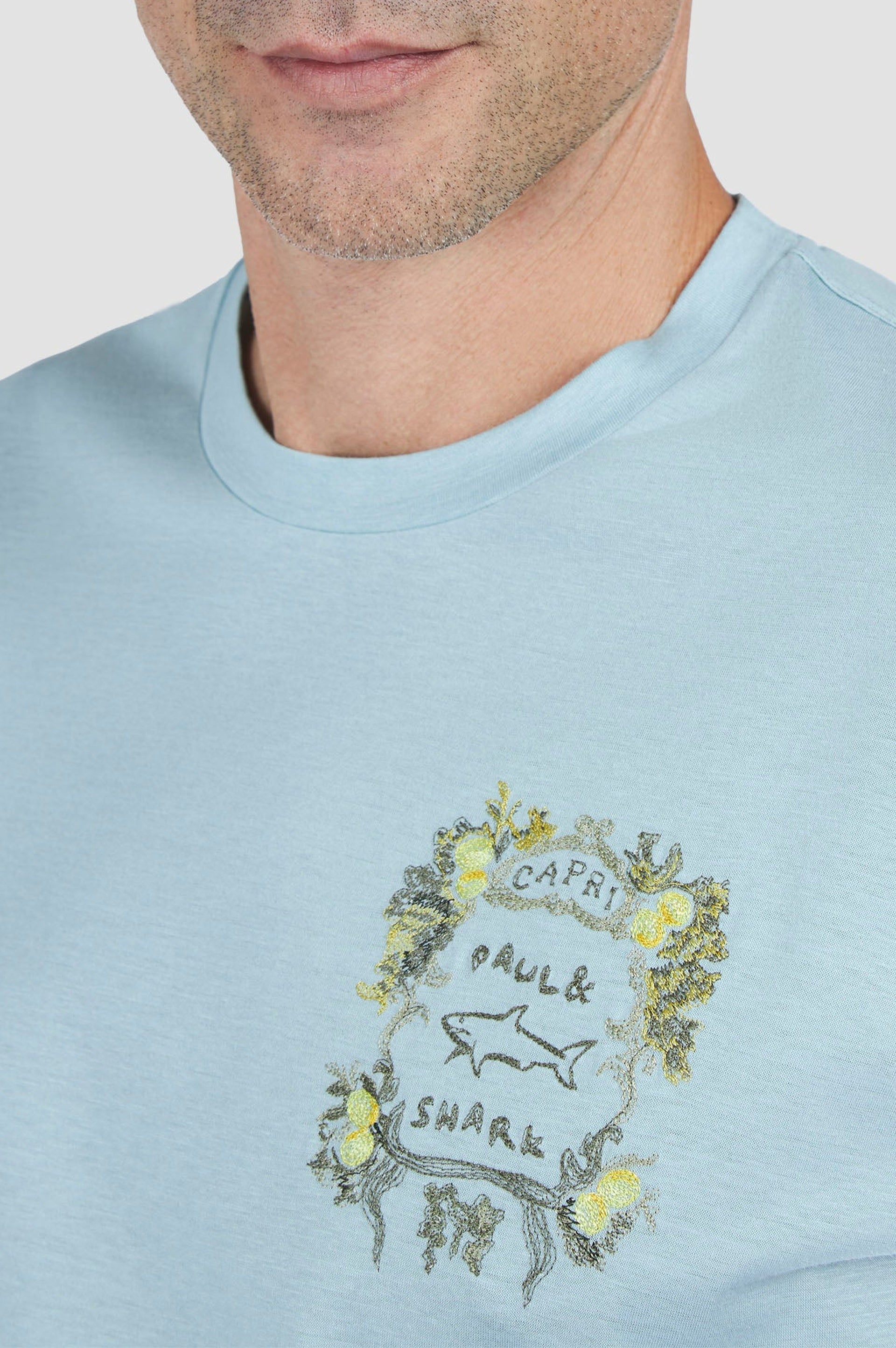T-shirt à manches courtes imprimé - Bleu aquatique