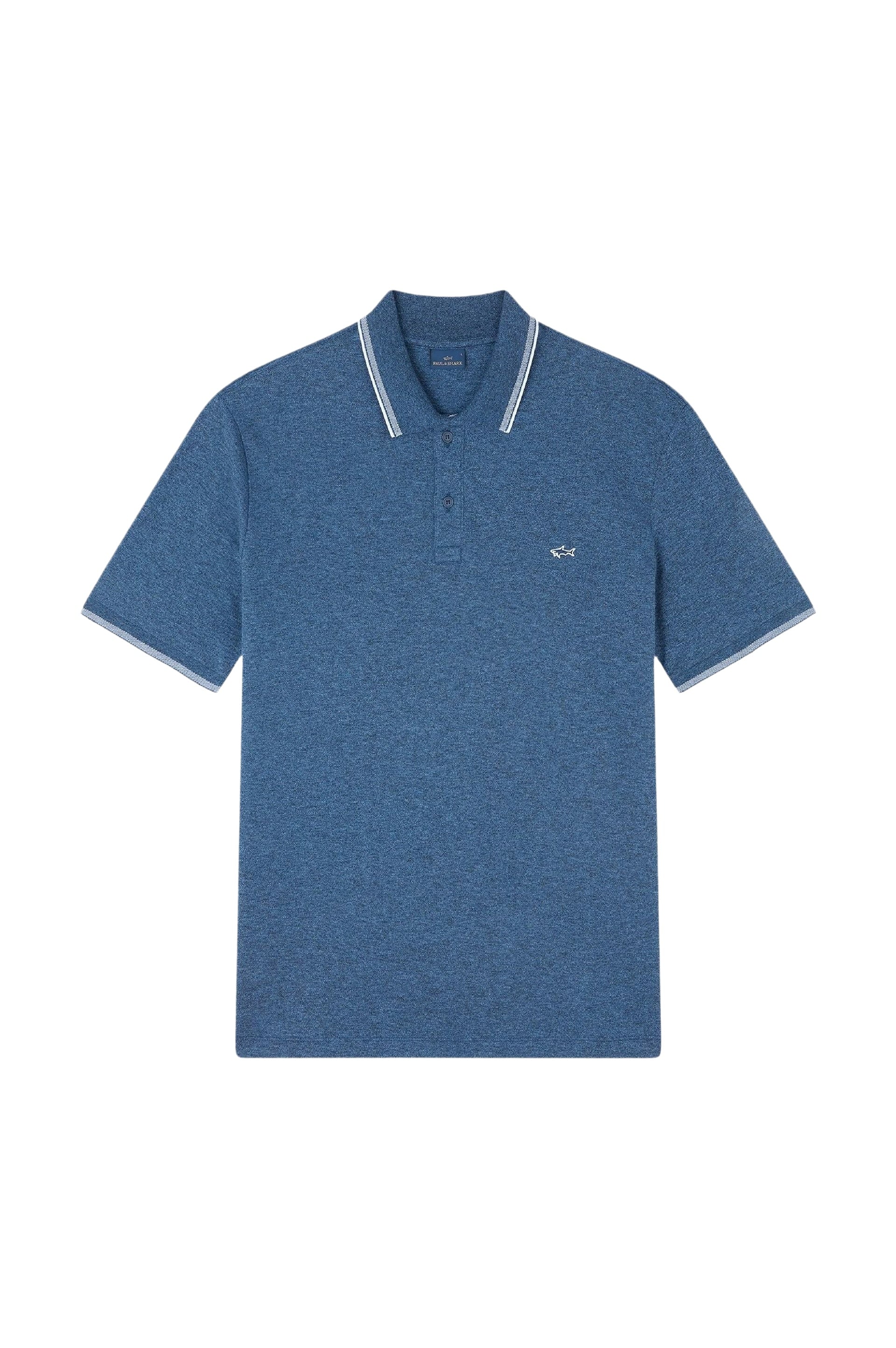 Polo boutonné à logo - Bleu aviateur