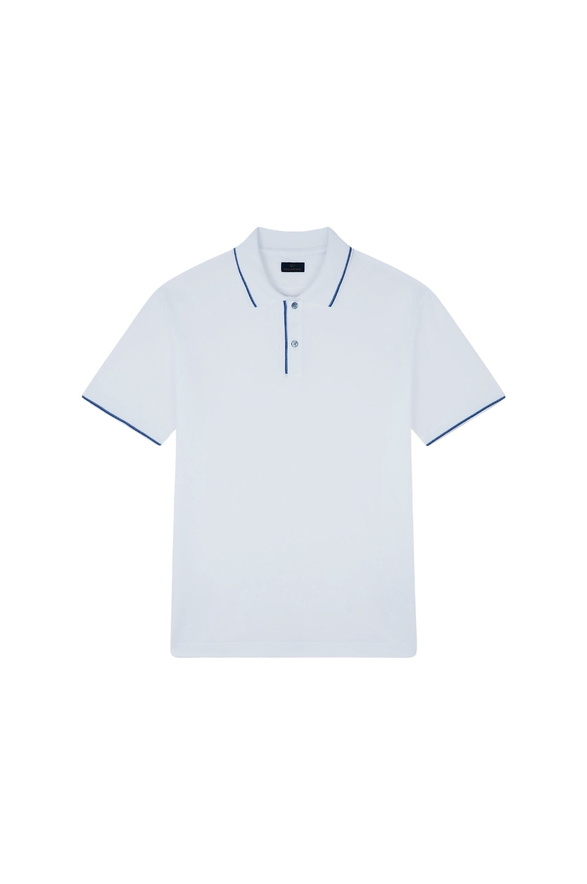 Polo boutonné à détails contrastés - Bianco