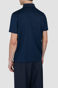 Button-down polo shirt - Blue chequered