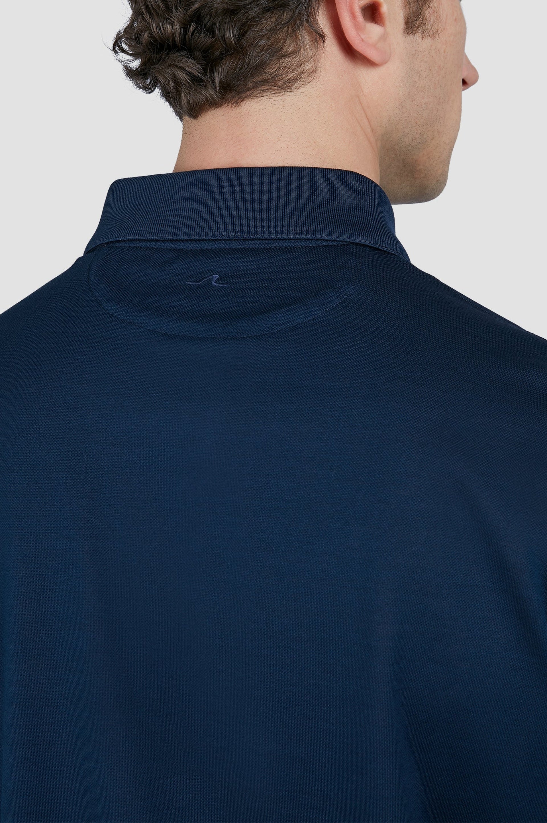 Button-down polo shirt - Blue chequered