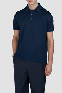 Button-down polo shirt - Blue chequered