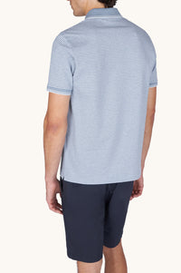 Striped polo shirt with logo - Aviator blue & white