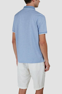 Striped polo shirt with logo - Aviator blue & white
