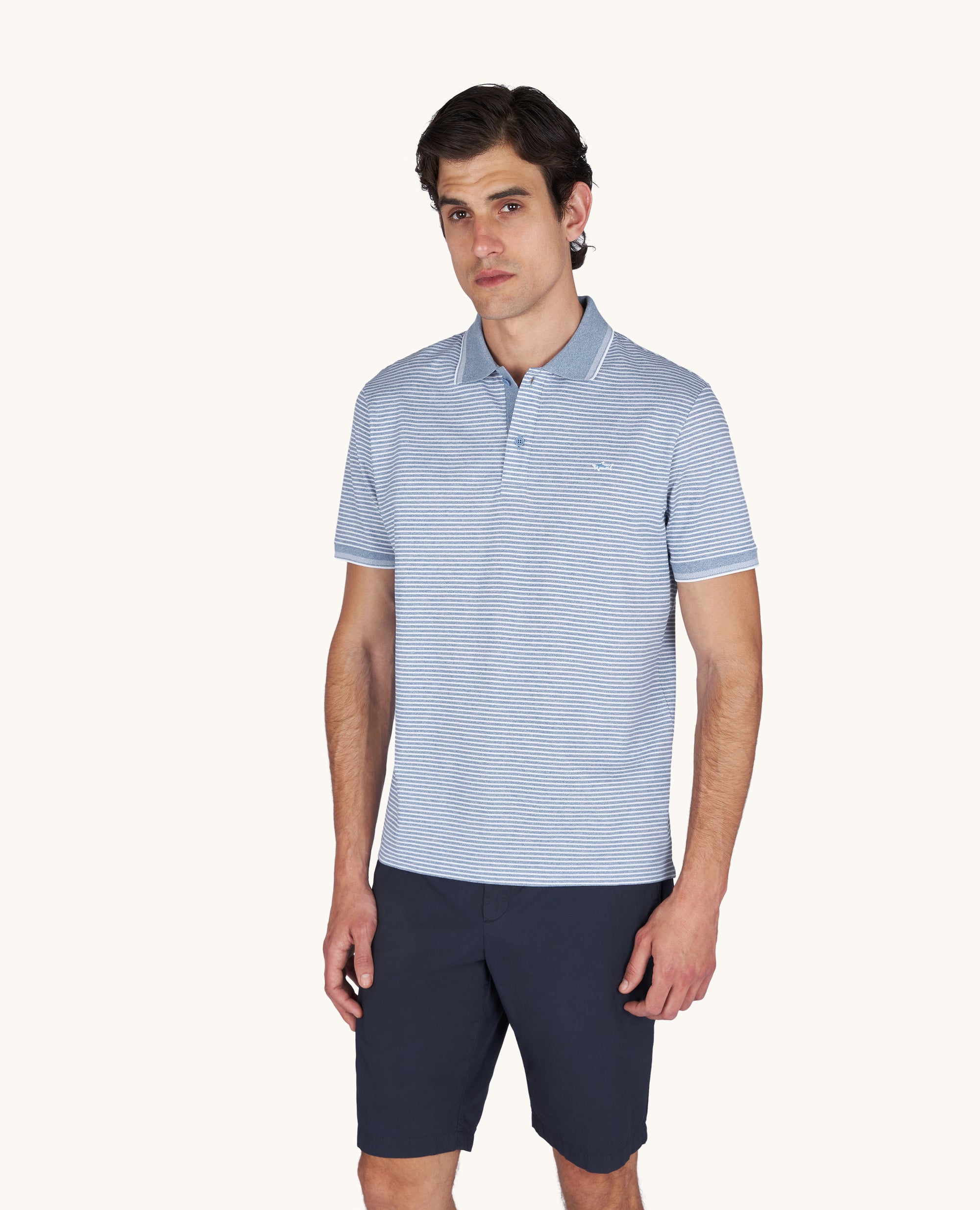 Polo à rayures et logo - Avio & Bianco