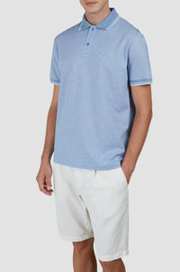 Striped polo shirt with logo - Aviator blue & white