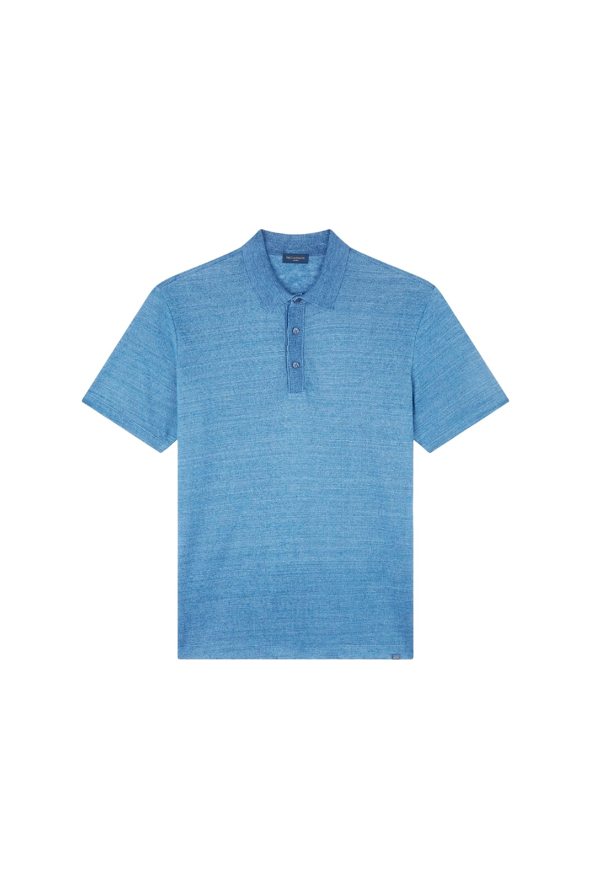 Polo boutonné en lin - Bluette