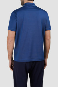 Zip-up polo shirt - Light blue & Air Force blue