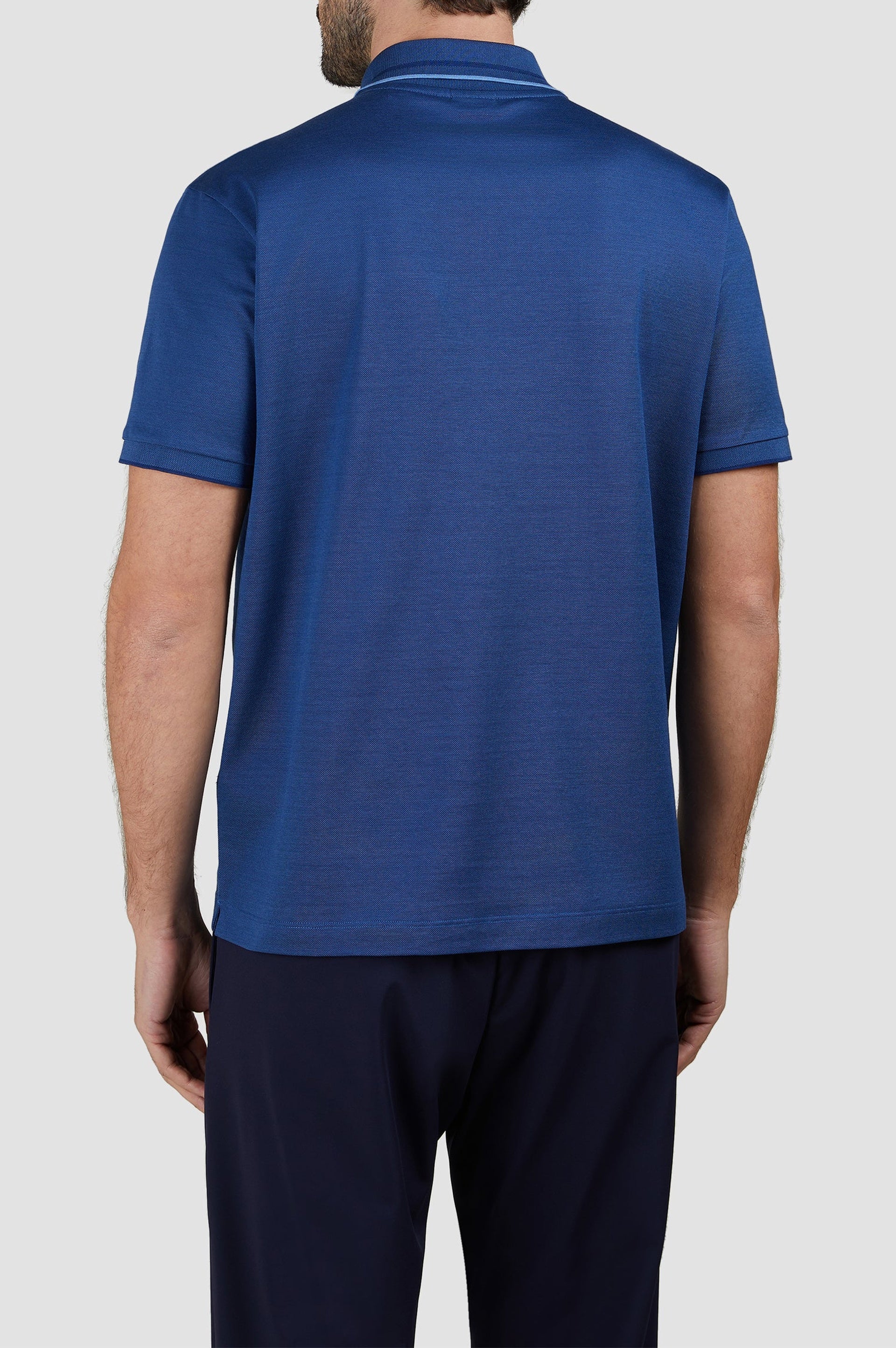Zip-up polo shirt - Light blue & Air Force blue
