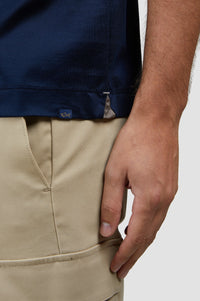 Button-down polo shirt - Blue chequered