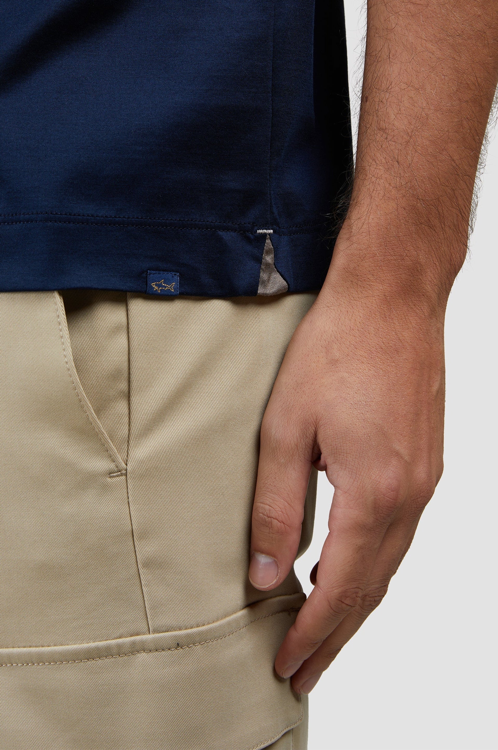 Button-down polo shirt - Blue chequered