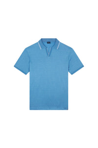 Polo à lisérés contrastés - Denim Medio