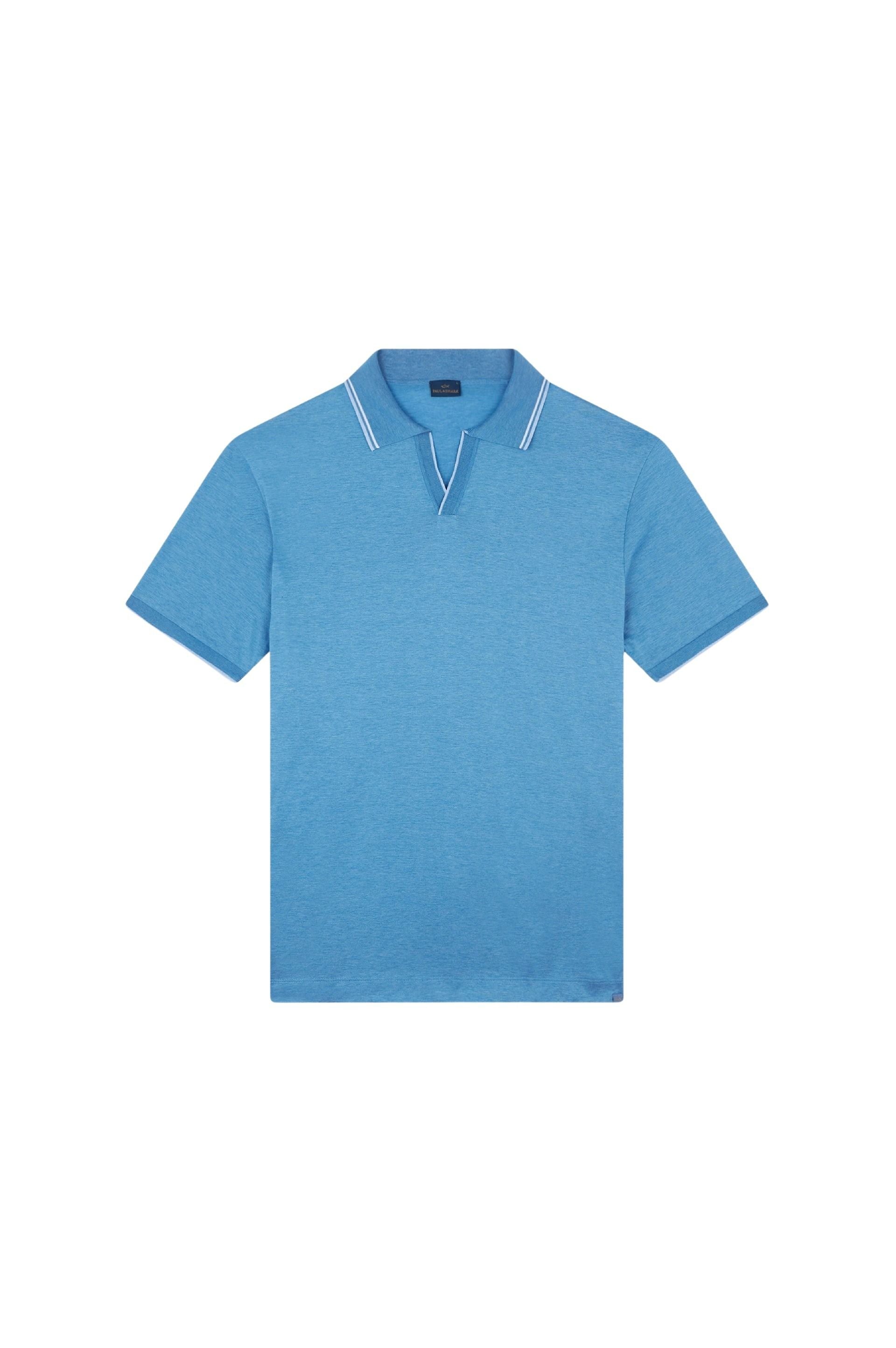 Polo à lisérés contrastés - Denim Medio