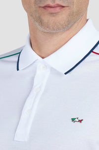 Polo shirt with colourful details - White