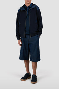 Polo shirt with contrasting collar - Blue chequered