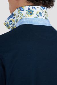 Riviera button-up polo shirt - Blue chequered