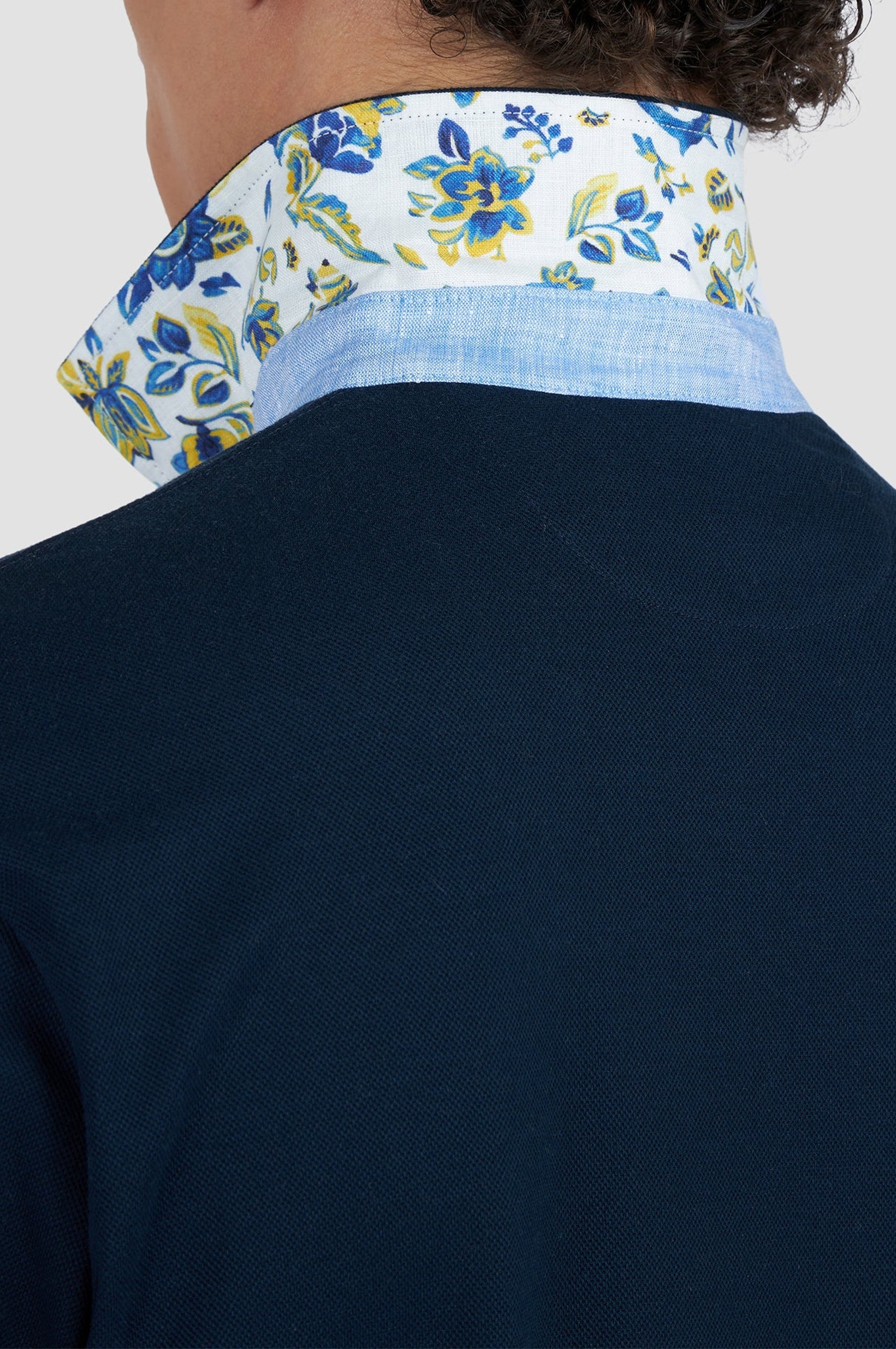Riviera button-up polo shirt - Blue chequered