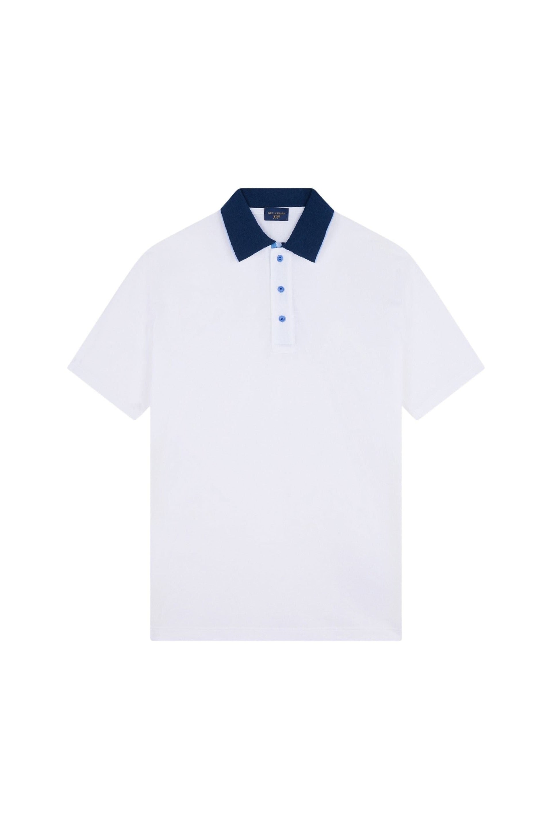 Polo à col contrasté - Bianco