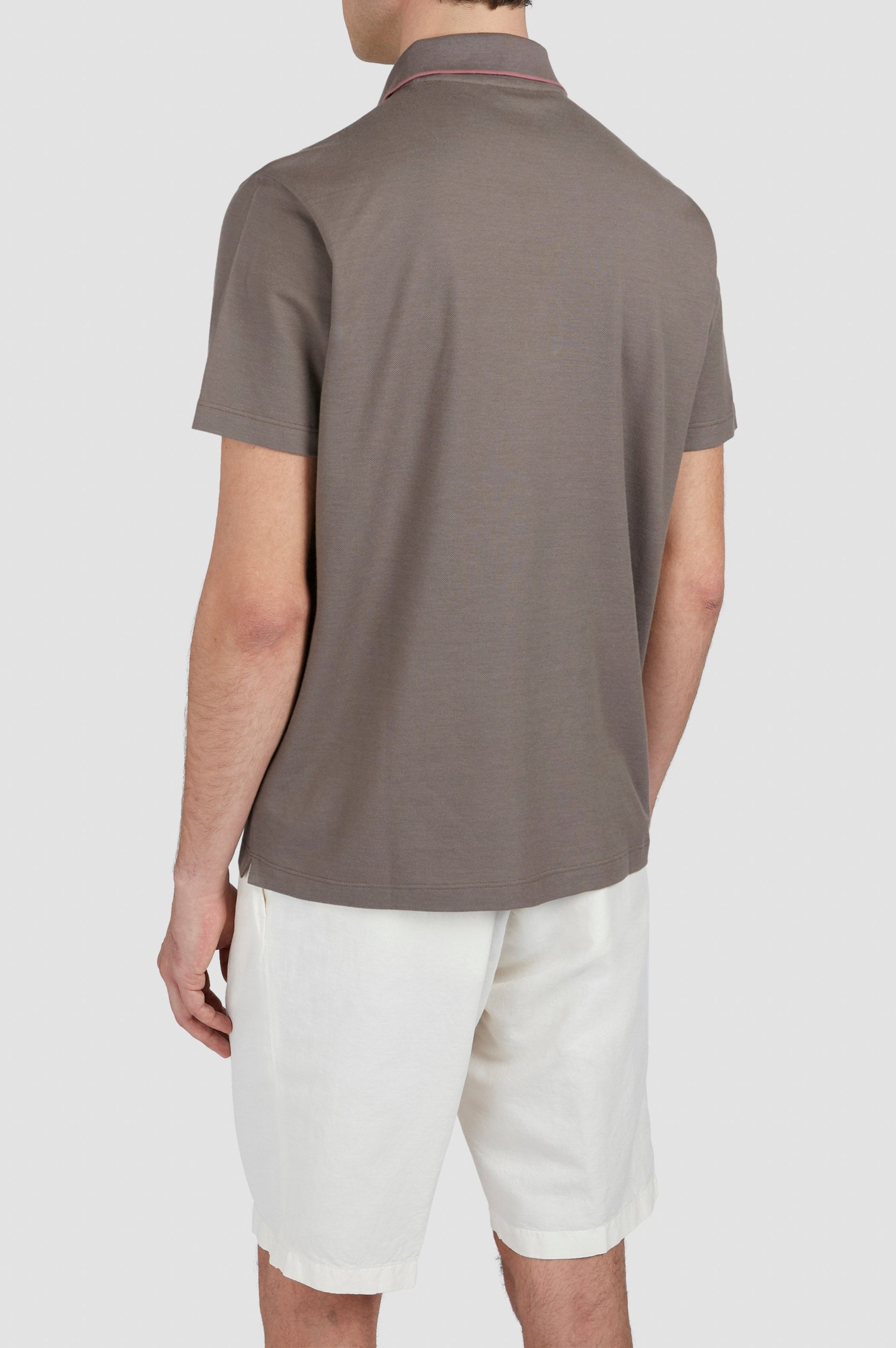 Polo shirt with contrasting details - Dove grey