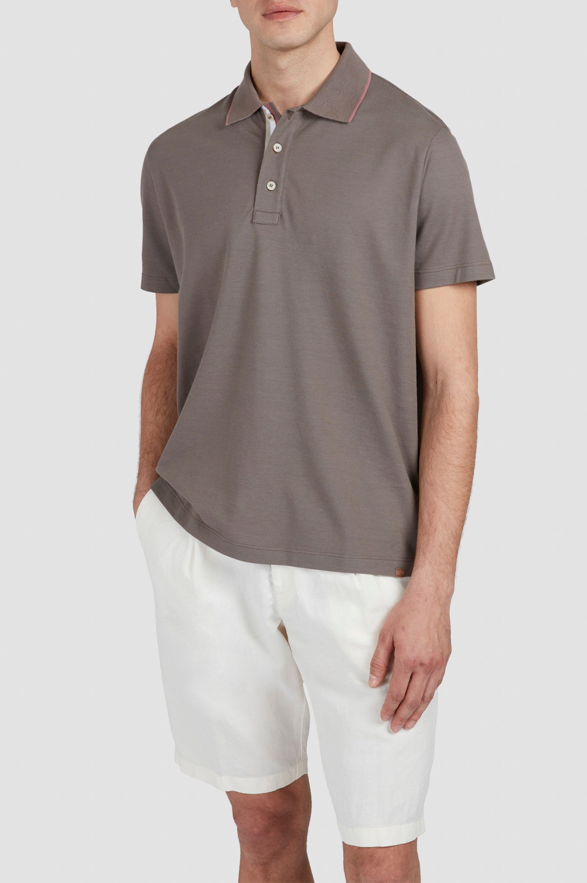 Polo shirt with contrasting details - Dove grey