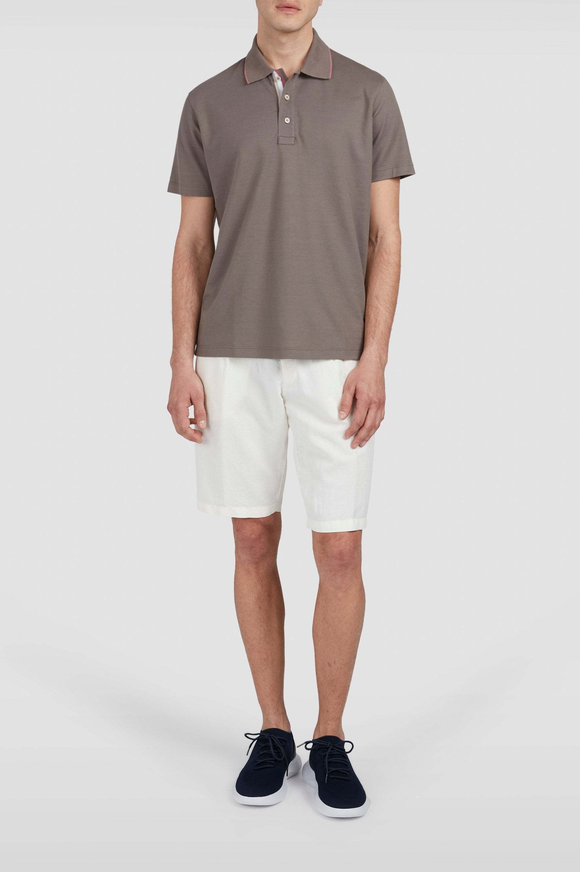 Polo shirt with contrasting details - Dove grey